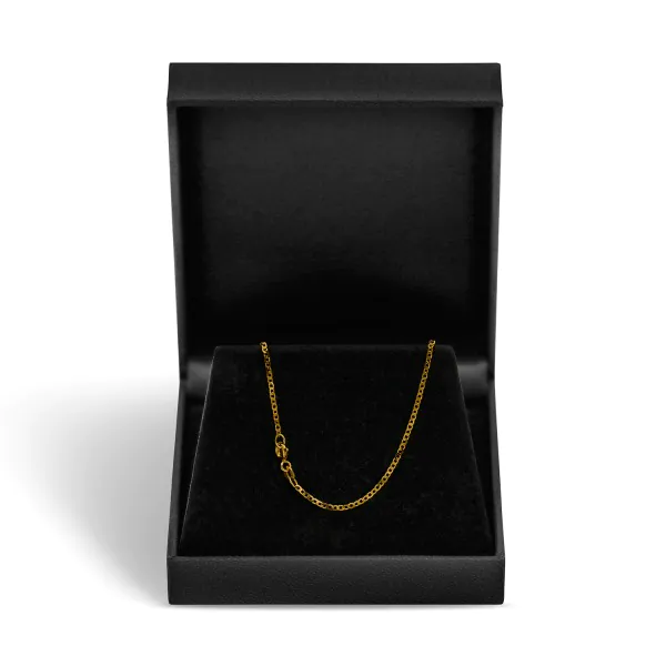 Goldkette als Achterkette in Gelbgold 585 / 14K, 50 cm lang, 1,3 mm breit, Gewicht ca. 2.4 g.