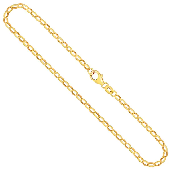 Goldkette als Erbskette in Gelbgold 375 / 9K, 70 cm lang, 2,5 mm breit, Gewicht ca. 5.8 g.