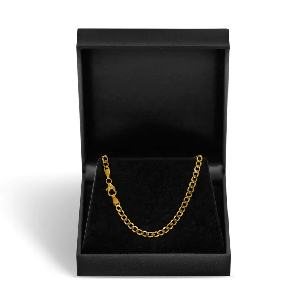 Armband als Panzerkette facettiert in Gelbgold 585 / 14K, 21 cm lang, 3,1 mm breit, Gewicht ca. 3 g.