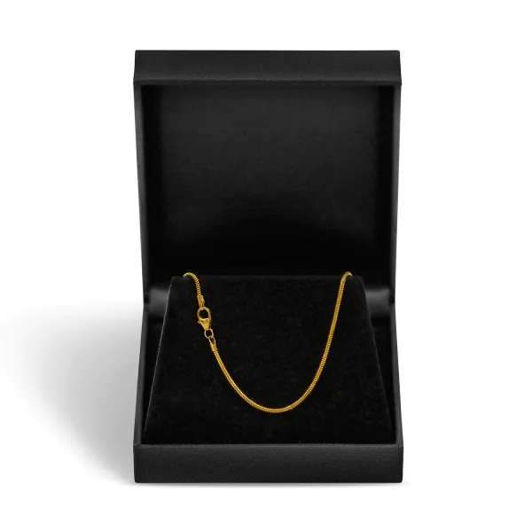 Goldkette als Schlangenkette in Gelbgold 585 / 14K, 55 cm lang, 1,4 mm breit, Gewicht ca. 5.3 g.
