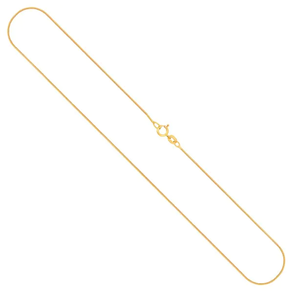 Goldkette als Schlangenkette in Gelbgold 333 / 8K, 40 cm lang, 0,8 mm breit, Gewicht ca. 1.7 g.