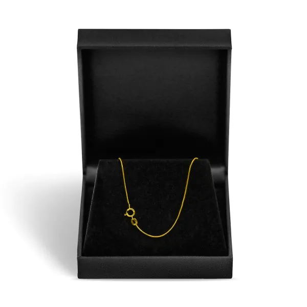 Goldkette als Schlangenkette in Gelbgold 585 / 14K, 60 cm lang, 0,8 mm breit, Gewicht ca. 3.1 g.