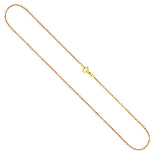 Goldkette als Schlangenkette in Gelbgold 375 / 9K, 42 cm lang, 0,9 mm breit, Gewicht ca. 3 g.