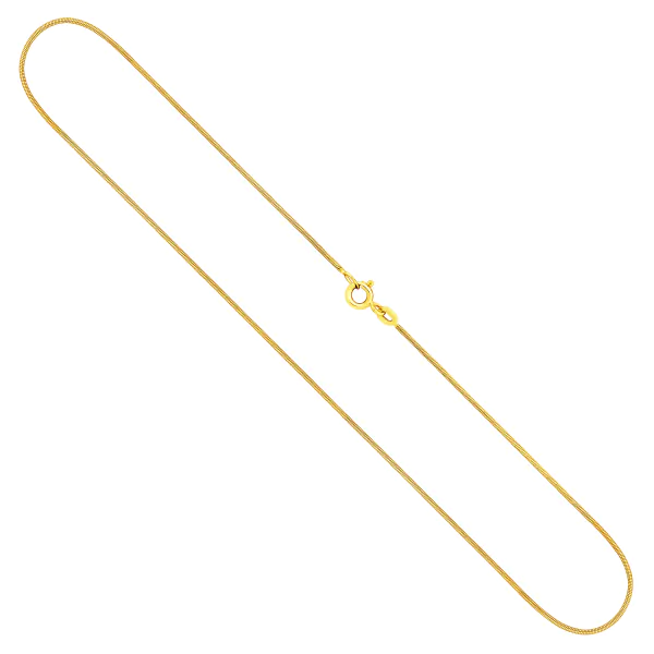 Goldkette als Schlangenkette in Gelbgold 333 / 8 Karat, 65 cm lang, 0.9 mm breit, Gewicht ca. 4,6 g.