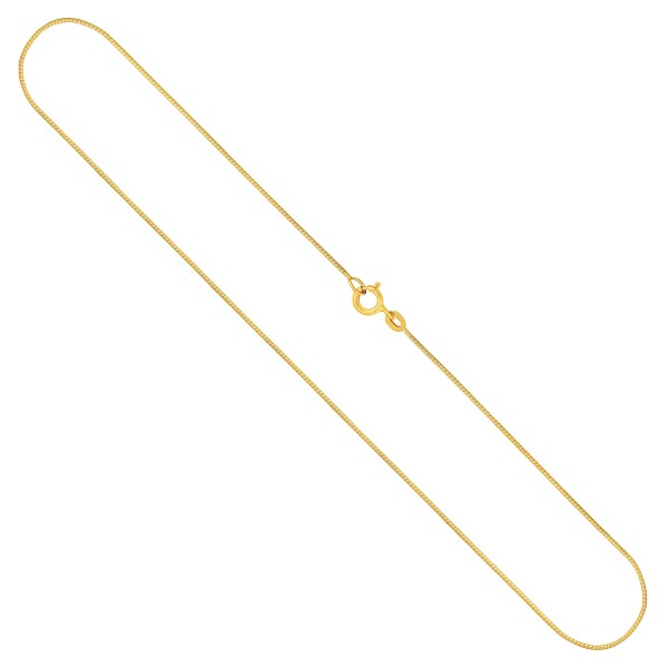 Goldkette als Schlangenkette diamantiert in Gelbgold 375 / 9K, 42 cm lang, 0,8 mm breit, Gewicht ca. 2.2 g.