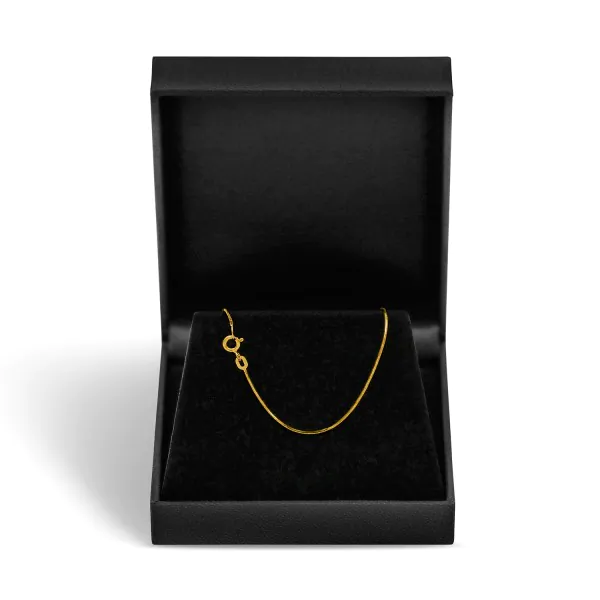 Goldkette als Schlangenkette diamantiert in Gelbgold 375 / 9K, 50 cm lang, 0,8 mm breit, Gewicht ca. 3 g.