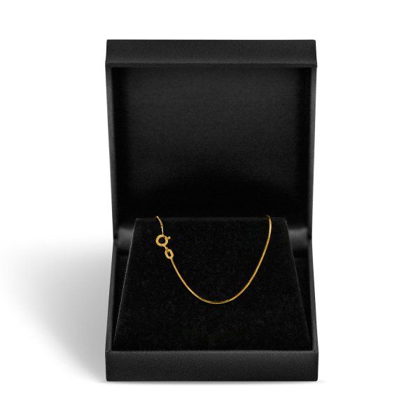 Goldkette als Schlangenkette diamantiert in Gelbgold 585 / 14K, 45 cm lang, 0,8 mm breit, Gewicht ca. 2.9 g.