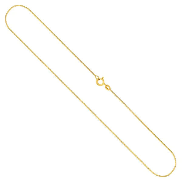 Goldkette als Schlangenkette diamantiert in Gelbgold 585 / 14K, 36 cm lang, 0,8 mm breit, Gewicht ca. 2.5 g.