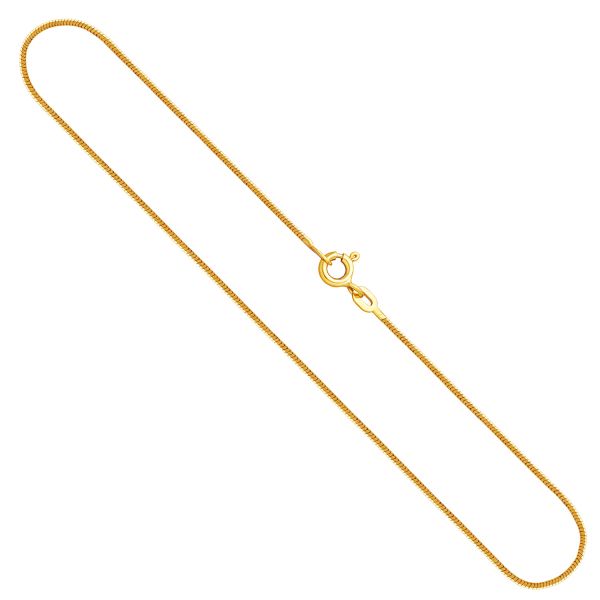 Goldkette als Schlangenkette diamantiert in Gelbgold 585 / 14K, 42 cm lang, 0,9 mm breit, Gewicht ca. 3.8 g.