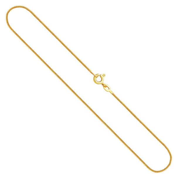 Goldkette als Schlangenkette diamantiert in Gelbgold 333 / 8K, 45 cm lang, 0,9 mm breit, Gewicht ca. 3.3 g.