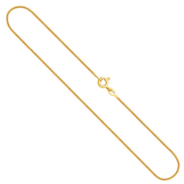 Goldkette als Schlangenkette diamantiert in Gelbgold 333 / 8K, 60 cm lang, 0,9 mm breit, Gewicht ca. 4.4 g.