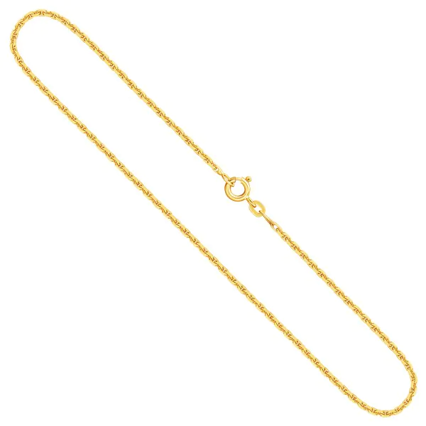 Goldkette als Ankerkette stirnseitig diamantiert in Gelbgold 333 / 8K, 45 cm lang, 1,6 mm breit, Gewicht ca. 5 g.