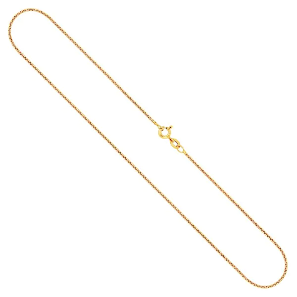 Goldkette als Venezianerkette rund geschlagen in Gelbgold 375 / 9K, 42 cm lang, 1,2 mm breit, Gewicht ca. 3 g.