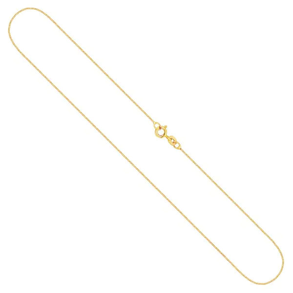 Goldkette als Venezianerkette in Gelbgold 585 / 14K, 50 cm lang, 0,6 mm breit, Gewicht ca. 1.3 g.