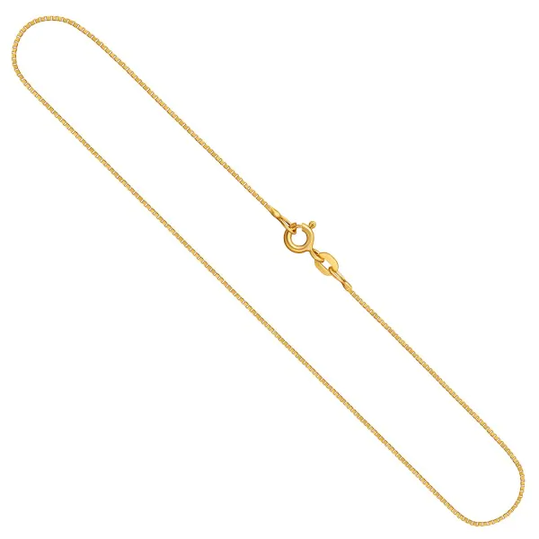 Goldkette als Venezianerkette in Gelbgold 585 / 14K, 50 cm lang, 0,8 mm breit, Gewicht ca. 2.3 g.