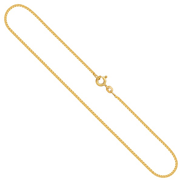 Goldkette als Venezianerkette in Gelbgold 333 / 8K, 38 cm lang, 1,2 mm breit, Gewicht ca. 3.1 g.