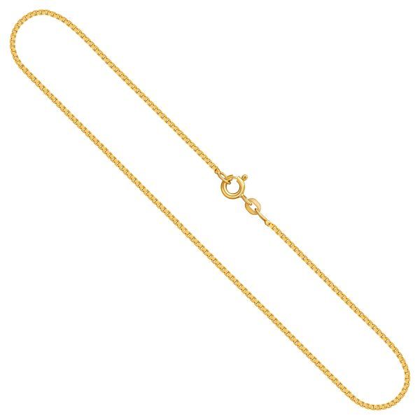 Goldkette als Venezianerkette in Gelbgold 585 / 14K, 55 cm lang, 1,2 mm breit, Gewicht ca. 5.5 g.