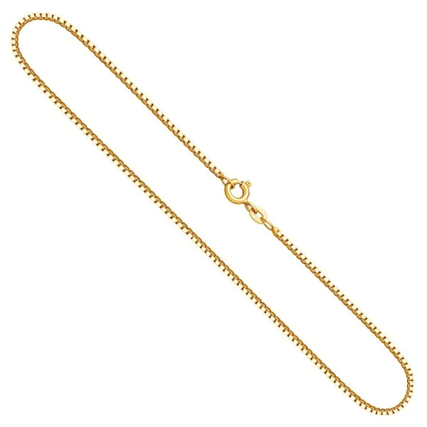 Goldkette als Venezianerkette in Gelbgold 585 / 14K, 42 cm lang, 1,4 mm breit, Gewicht ca. 6.1 g.