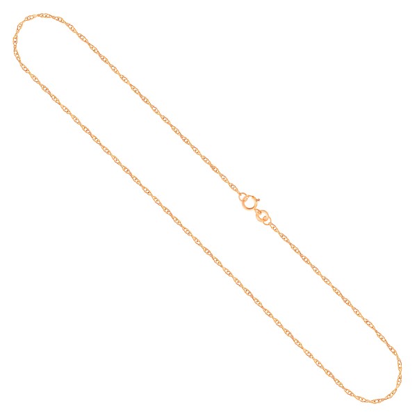 Goldkette als Doppelankerkette in Gelbgold 375 / 9K, 45 cm lang, 1 mm breit, Gewicht ca. 0.7 g.