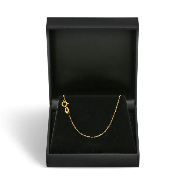 Goldkette als Doppelankerkette in Gelbgold 375 / 9K, 45 cm lang, 1 mm breit, Gewicht ca. 0.7 g.