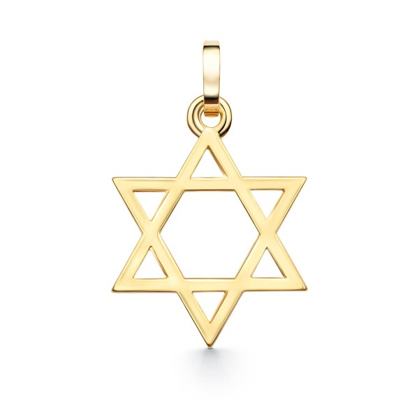 Anhänger Davidstern, Gelbgold 585 / 14K, Höhe 16 mm, Gewicht ca. 0,87 g