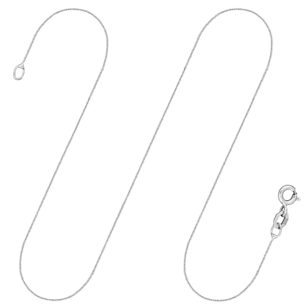 Goldkette als Ankerkette rund in Weißgold 585 / 14K, 55 cm lang, 0,8 mm Breit, Gewicht ca. 1.1 g.