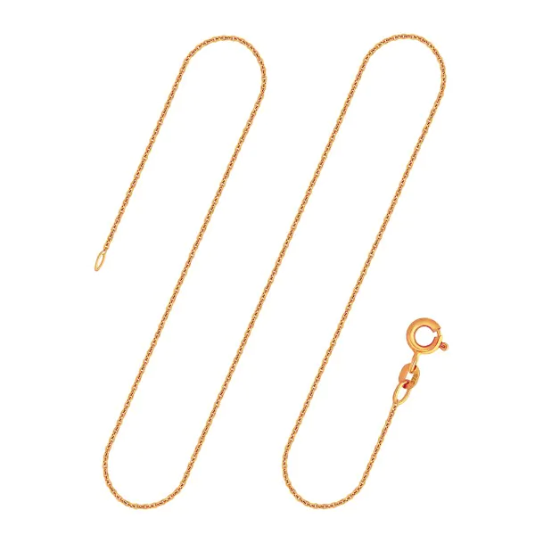 Goldkette als Ankerkette rund in Gelbgold 375 / 9K, 40 cm lang, 1,1 mm breit, Gewicht ca. 1.5 g.