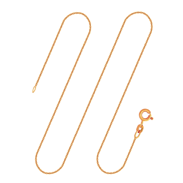 Goldkette als Ankerkette rund in Gelbgold 585 / 14K, 36 cm lang, 1,1 mm breit, Gewicht ca. 1.5 g.