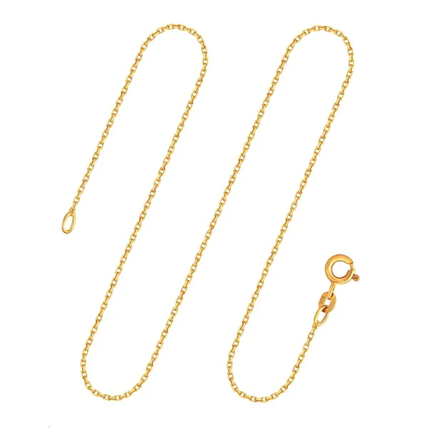 Goldkette als Ankerkette diamantiert in Gelbgold 375 / 9K, 80 cm lang, 1,3 mm breit, Gewicht ca. 3.9 g.