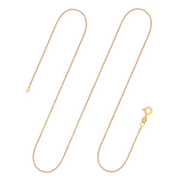 Goldkette als Ankerkette diamantiert in Gelbgold 585 / 14K, 55 cm lang, 1,2 mm breit, Gewicht ca. 2.6 g.