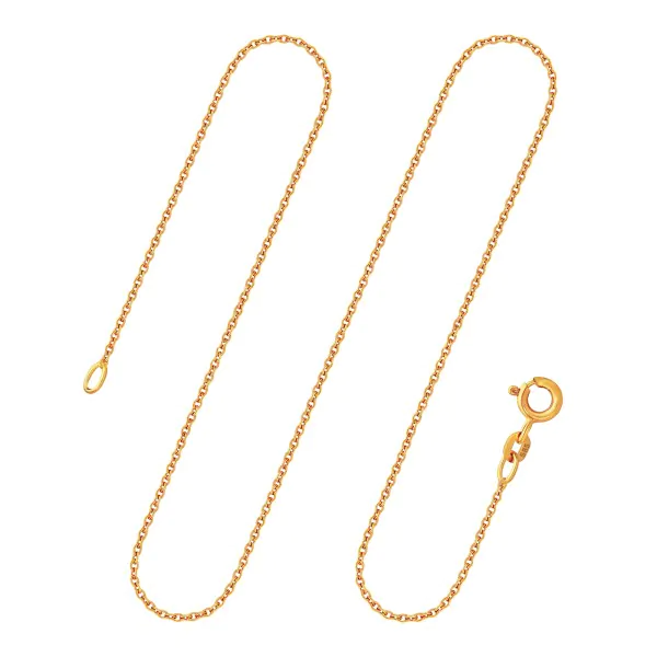 Goldkette als Ankerkette rund in Gelbgold 585 / 14K, 36 cm lang, 1,3 mm breit, Gewicht ca. 2.1 g.