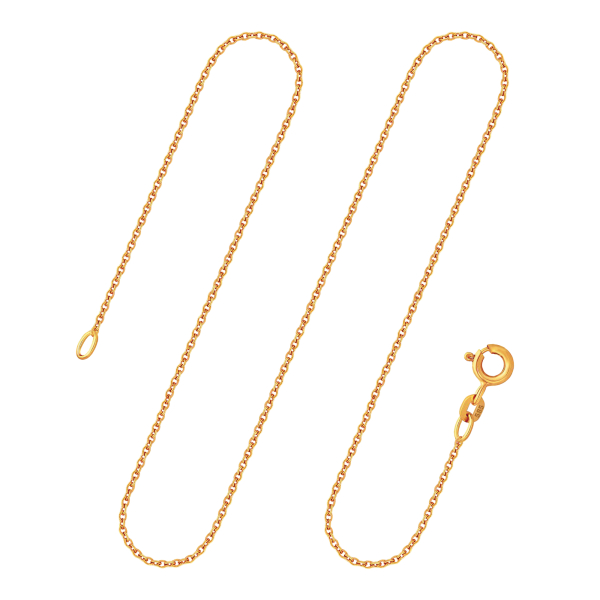 Goldkette als Ankerkette rund in Gelbgold 585 / 14K, 45 cm lang, 1,3 mm breit, Gewicht ca. 2.5 g.