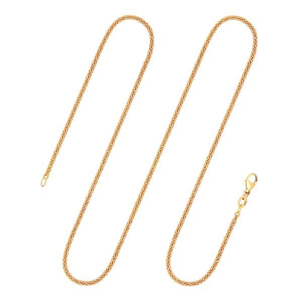 Goldkette als Ankerkette rund in Gelbgold 585 / 14K, 42 cm lang, 2,4 mm breit, Gewicht ca. 6.7 g.