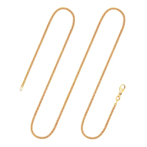 Goldkette als Ankerkette rund in Gelbgold 585 / 14K, 42 cm lang, 2,4 mm breit, Gewicht ca. 6.7 g.