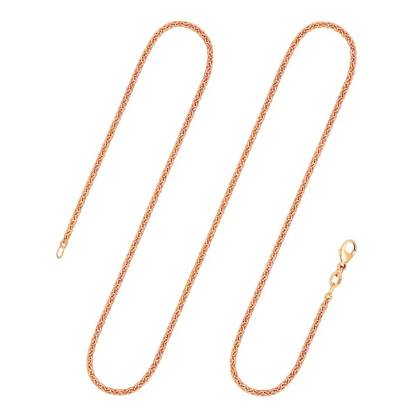 Goldkette als Ankerkette rund in Rotgold 585 / 14K, 38 cm lang, 2,4 mm breit, Gewicht ca. 6.1 g.