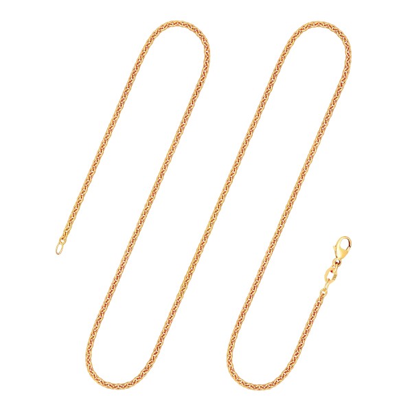 Goldkette als Ankerkette rund in Gelbgold 750 / 18K, 55 cm lang, 2,4 mm breit, Gewicht ca. 11 g.