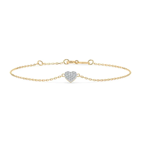 Goldarmband als Ankerkette mit 0,09 Karat Diamanten, Gelbgold 585 / 14 Karat, 18,5 cm lang, Gewicht ca. 0,9 g.