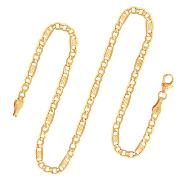 Goldkette als Fantasiekette in Gelbgold 585 / 14K, 70 cm lang, 3,5 mm Breit, Gewicht ca. 6.3 g.