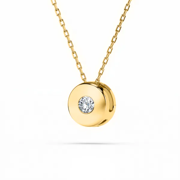 Diamantanhänger in 0,04 Karat, Gelbgold 585 / 14 Karat, mit einer 585ger Goldkette in 45 (42+3) cm lang, Gewicht ca. 1,8 g.