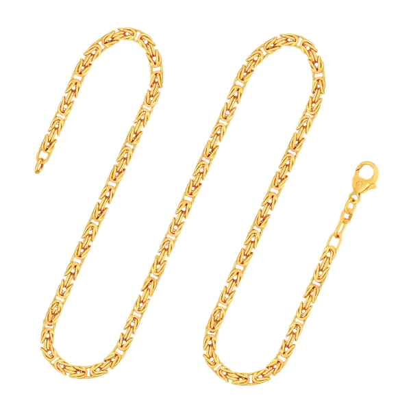 Goldkette als Königskette in Gelbgold 585 / 14K, 85 cm lang, 3,2 mm breit, Gewicht ca. 62.0 g.