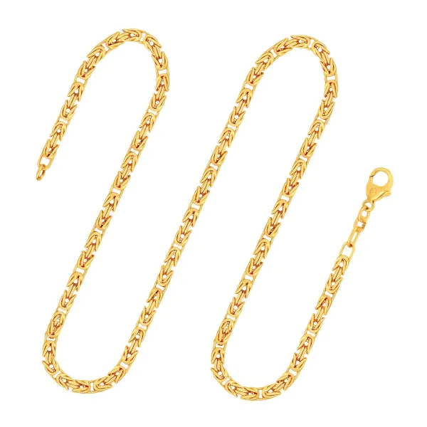 Goldkette als Königskette in Gelbgold 585 / 14K, 55 cm lang, 3,2 mm breit, Gewicht ca. 40.8 g.
