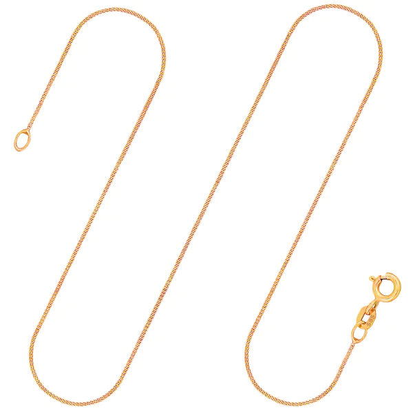 Goldkette als Panzerkette flach in Gelbgold 585 / 14 Karat, 60 cm lang, 1.1 mm breit, Gewicht ca. 2,3 g.