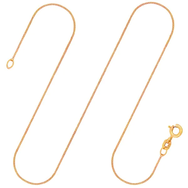 Goldkette als Panzerkette flach in Gelbgold 585 / 14K, 36 cm lang, 1,1 mm breit, Gewicht ca. 1.4 g.