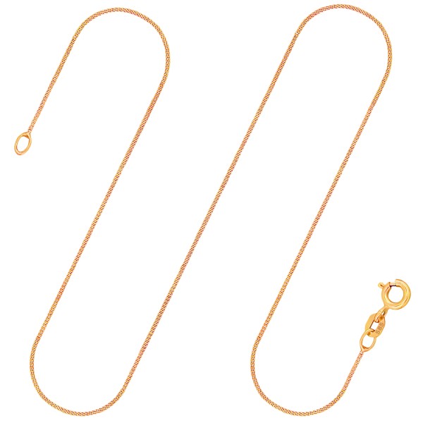 Goldkette als Panzerkette flach in Gelbgold 585 / 14K, 42 cm lang, 1,1 mm breit, Gewicht ca. 1.6 g.