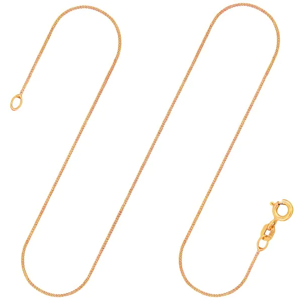 Goldkette als Panzerkette flach in Gelbgold 750 / 18 Karat, 36 cm lang, 1.1 mm breit, Gewicht ca. 1.7 g.