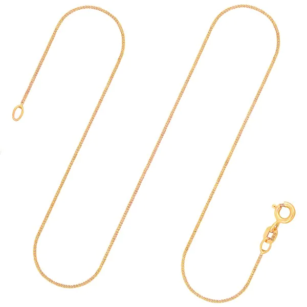 Goldkette als Panzerkette flach in Gelbgold 375 / 9K, 36 cm lang, 0,8 mm breit, Gewicht ca. 0.9 g.