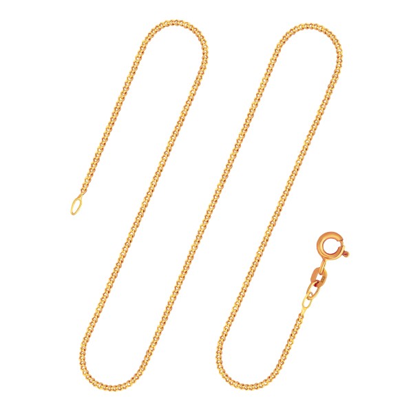 Goldkette als Panzerkette flach in Gelbgold 333 / 8K, 100 cm lang, 1,6 mm breit, Gewicht ca. 6,8 g.