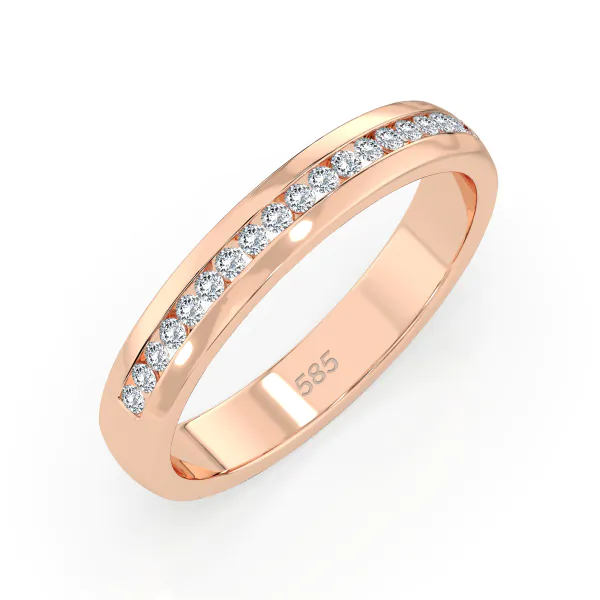 0,15 Karat Diamant Verlobungsring mit 19 Diamanten, Rotgold 585 / 14K, Weite 49 mm, Gewicht ca. 2.8 g.