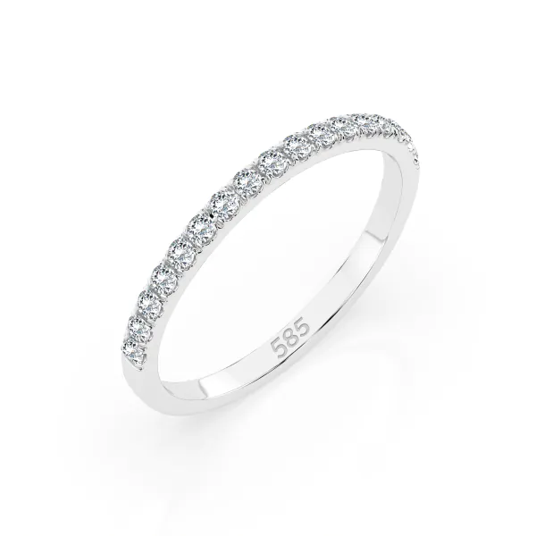 0,26 Karat Diamant Memoire Ring mit 17 Diamanten, Weißgold 585 / 14K, Weite 49 mm, Gewicht ca.
