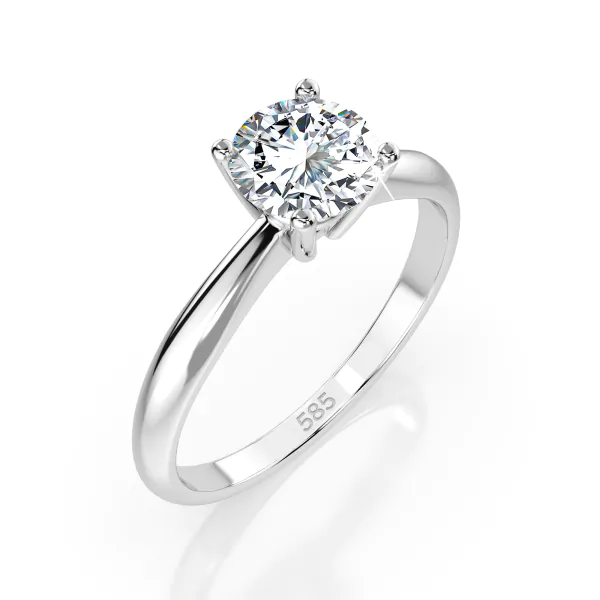 0,5 Karat Diamant Verlobungsring mit 1 Diamanten, Weißgold 585 / 14K, Weite 70 mm, Gewicht ca. 1.9 g.
